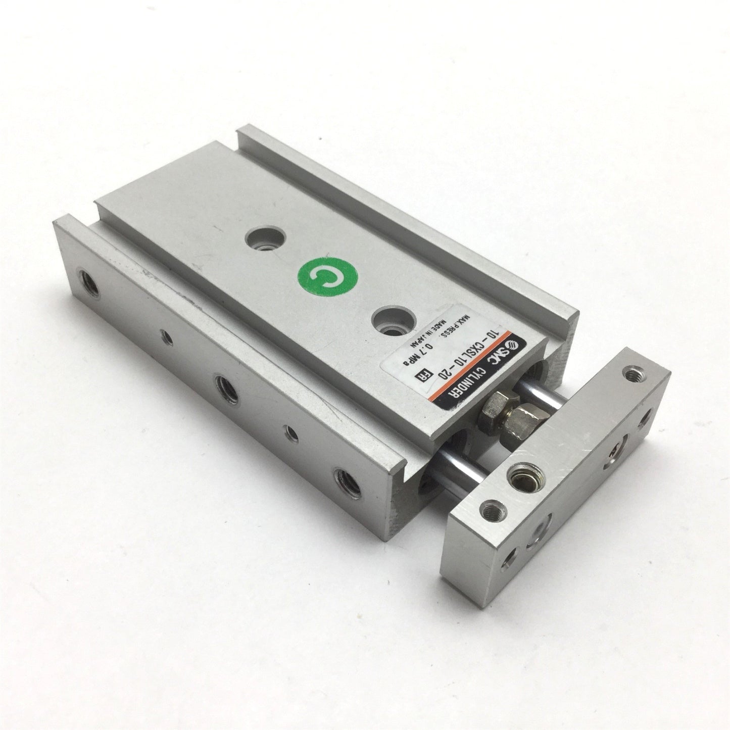 Used SMC 10-CXSL10-20 Dual Rod Cylinder, Bore: 10mm, Stroke: 20mm, Ports: M5x0.8