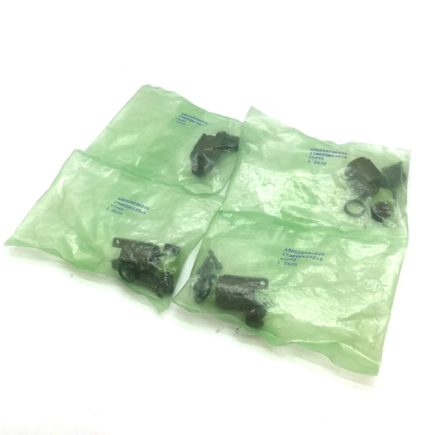 New Lot of 4 Amphenol Industrial 97-282-14S-6 Shell Connector Housing 6-Pin Female