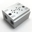 New Lot of 3 SMC VV4QD15-02M5 Manifold Block, 2-Stations, Ports: Rc 1/8 M5x0.8
