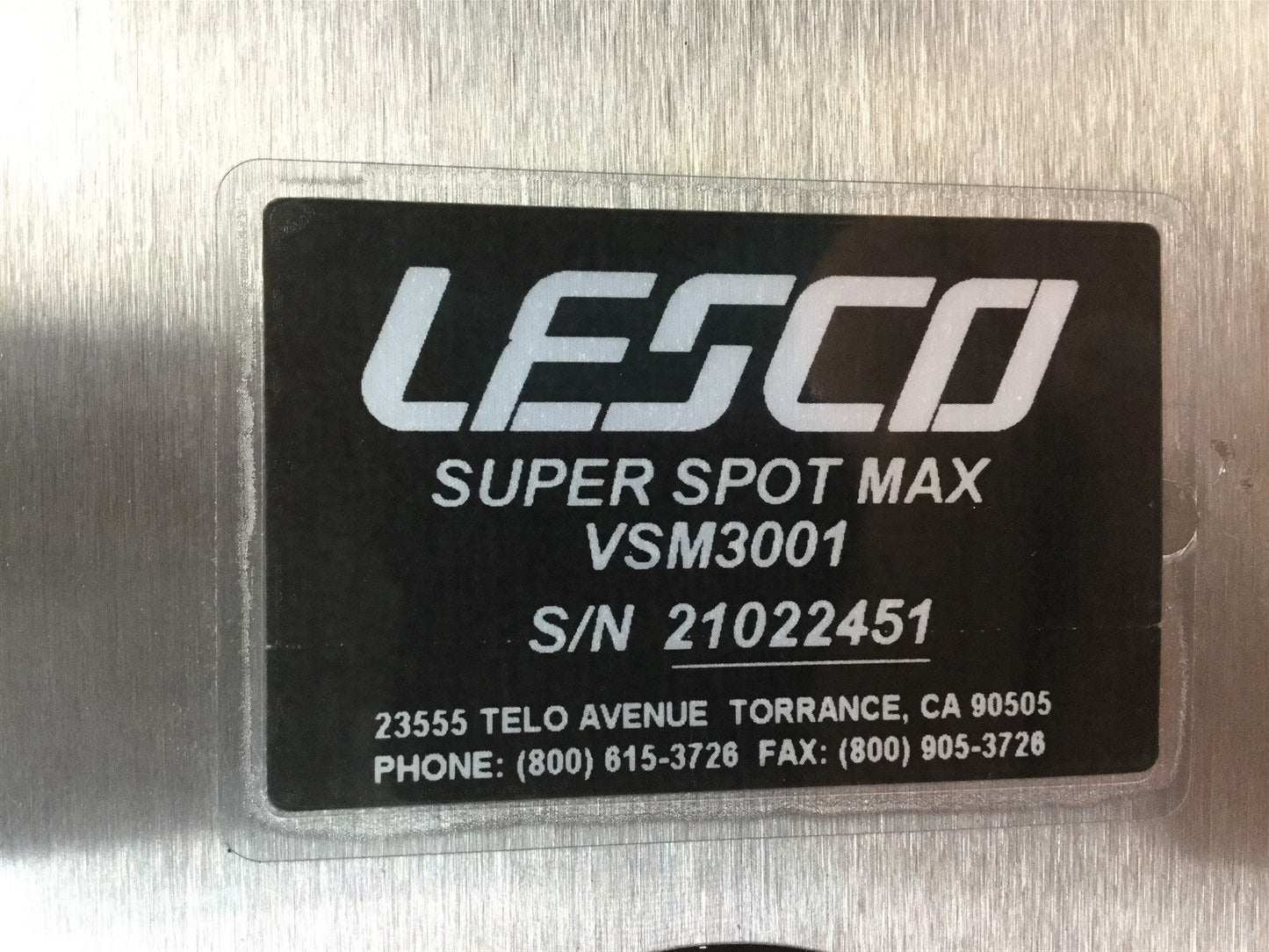 For parts or not working Lesco VSM3001 Super Spot Max UV Curing System Voltage: 120VAC *Error*