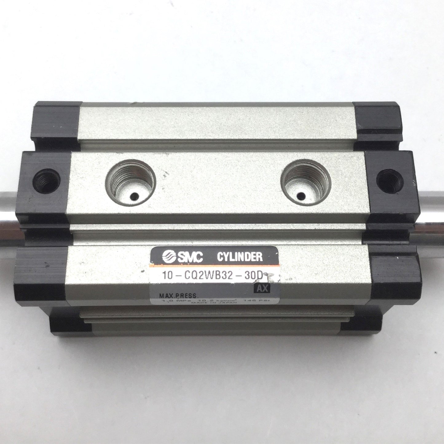 Used SMC 10-CQ2WB32-30D Compact Cylinder, Double Rod, Bore: 32mm, Stroke: 30mm