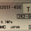Used SMC CY3R20TF-450 Pneumatic Cylinder, Bore: 20mm, Stroke: 450mm, 1/8" NPT
