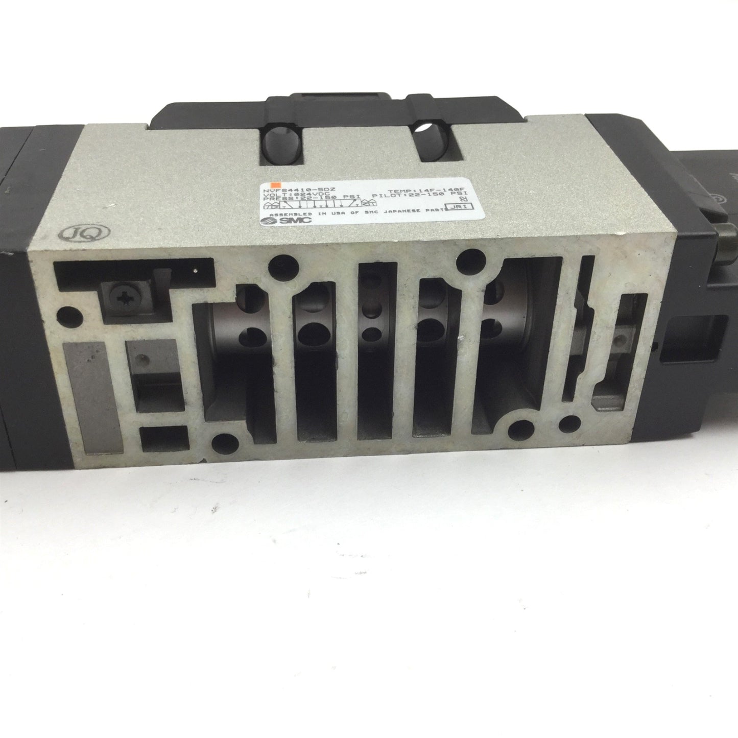 Used SMC NVFS4410-5DZ Solenoid Valve, 3-Position 5-Port, Voltage: 24VDC, 22-150psi