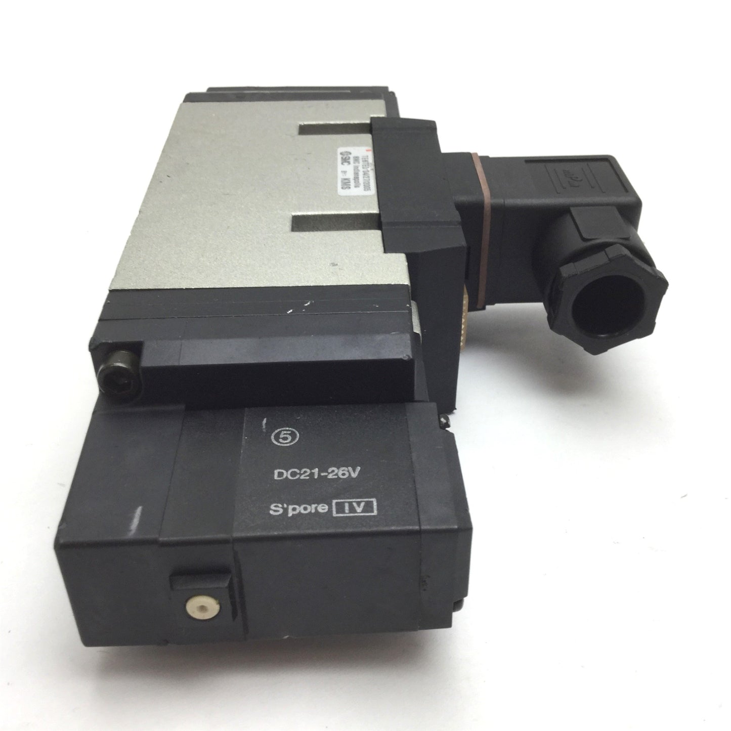 Used SMC NVFS4410-5DZ Solenoid Valve, 3-Position 5-Port, Voltage: 24VDC, 22-150psi