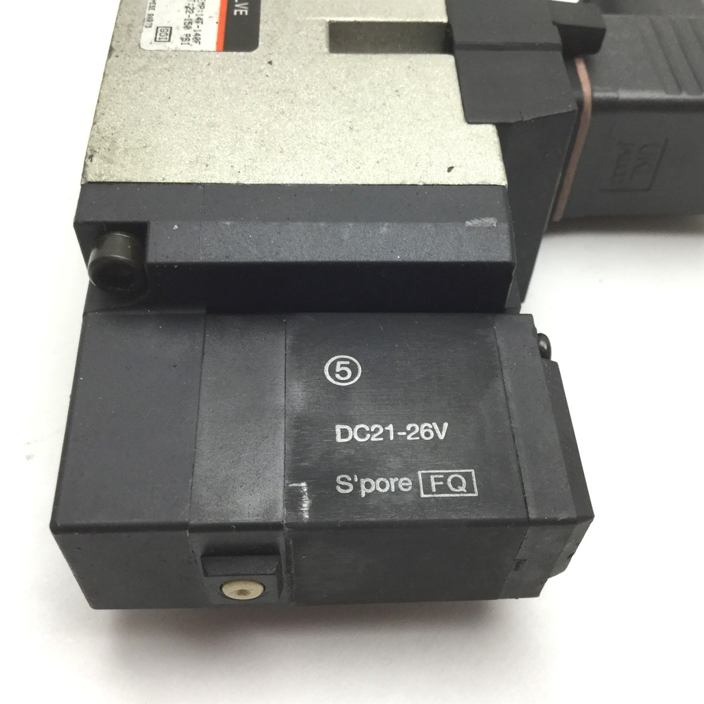 Used SMC NVFS4510-5DZ Solenoid Valve, 3-Position 5-Port, Voltage: 24VDC, 22-150psi