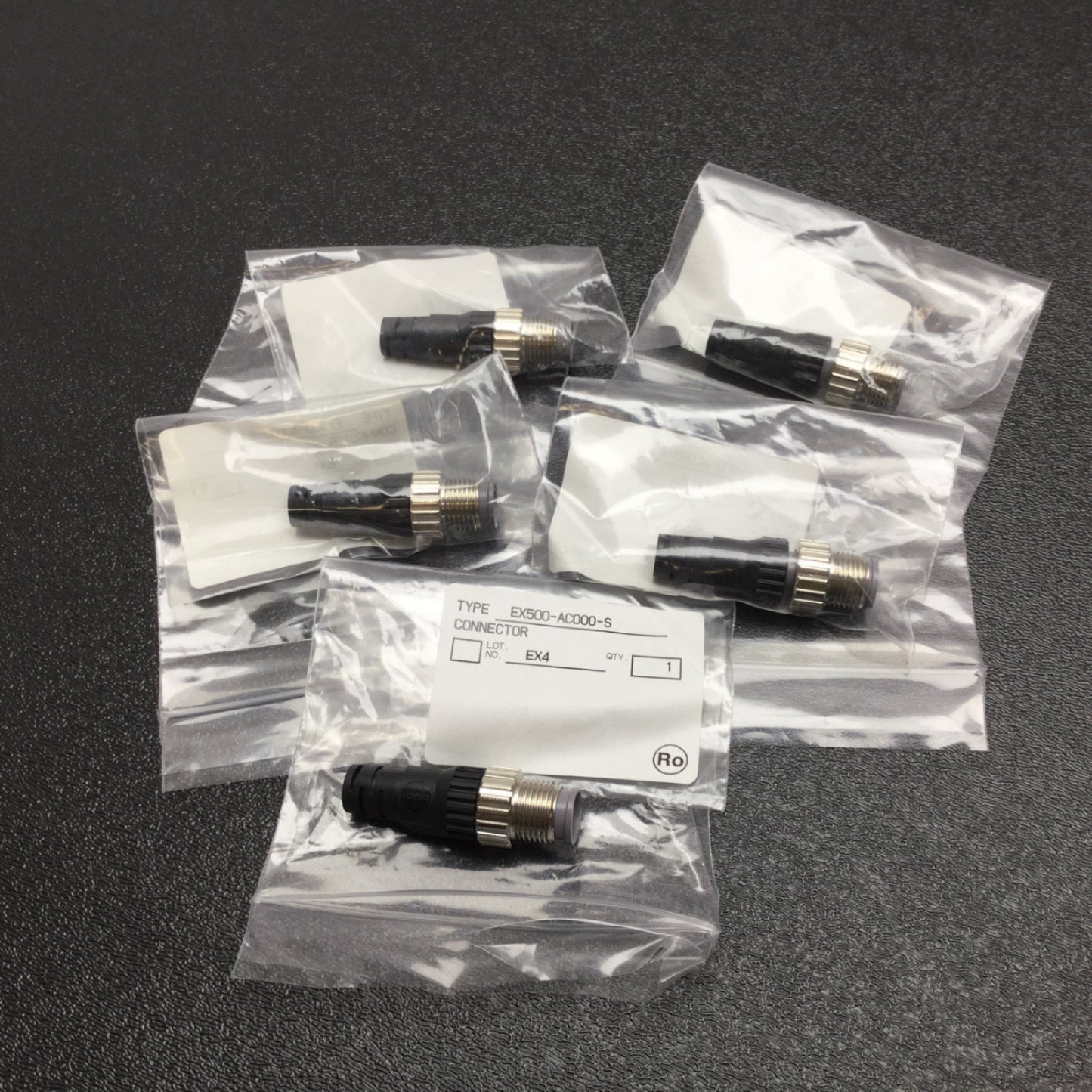 New – Open box Lot of 5 Omron EX500-AC000-S Termination Plug, 8-Pin Male Connection