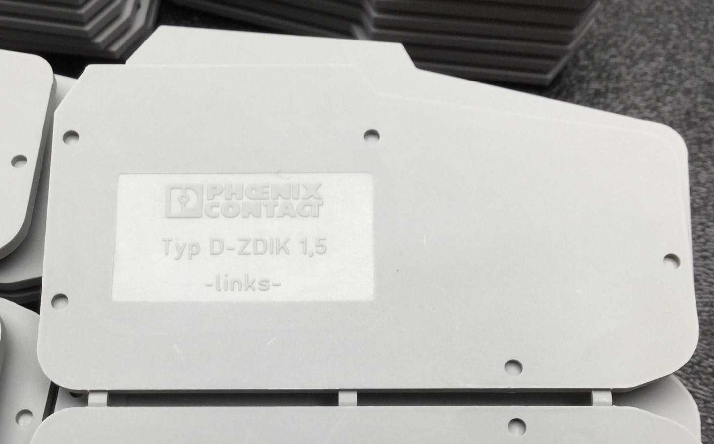 New – Open box Lot of 60 Phoenix Contact Typ D-ZDIK 1,5 Terminal Block End Covers, Color: Gray