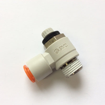 New – Open box Lot of 5 SMC AS3211F-N03-11S-J Pneumatic Flow Control Elbow Fitting 3/8" x 3/8"