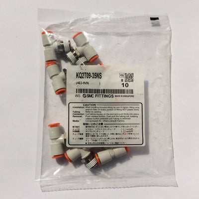 New Lot of 10 SMC KQ2T09-35NS Pneumatic Branch Tee Fitting 5/16" Tube x 1/4" NPT