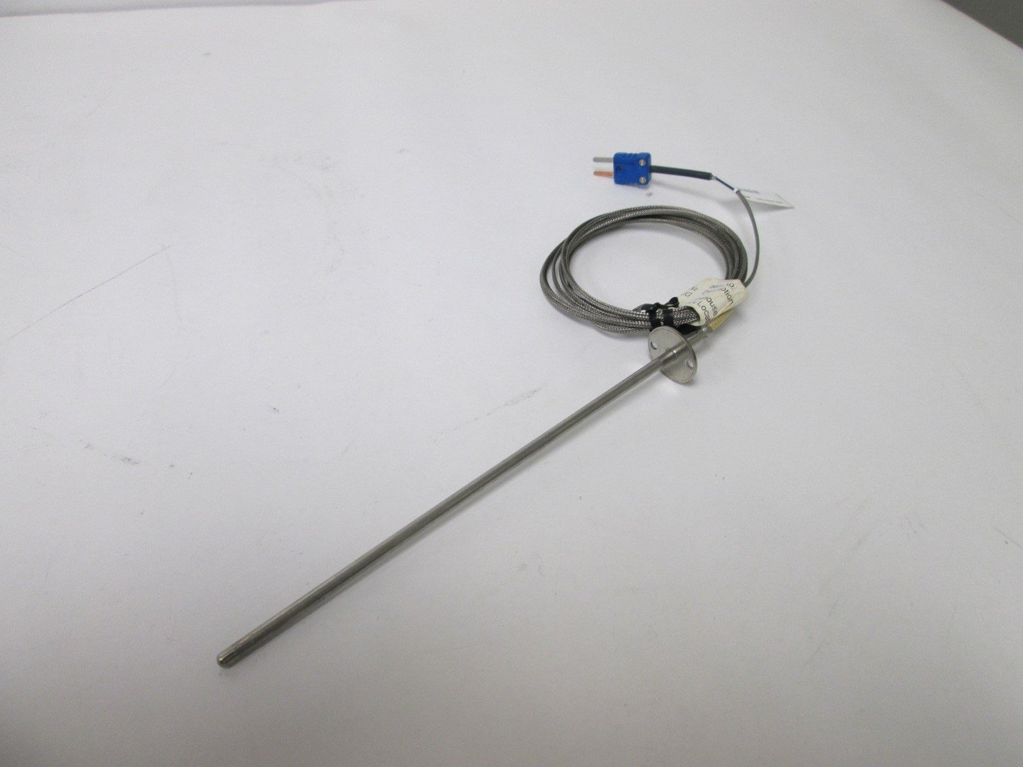 Used Watlow 25DTUGR096F 25 Flange Thermocouple, 8" Long x 3/16" Diameter, Type T