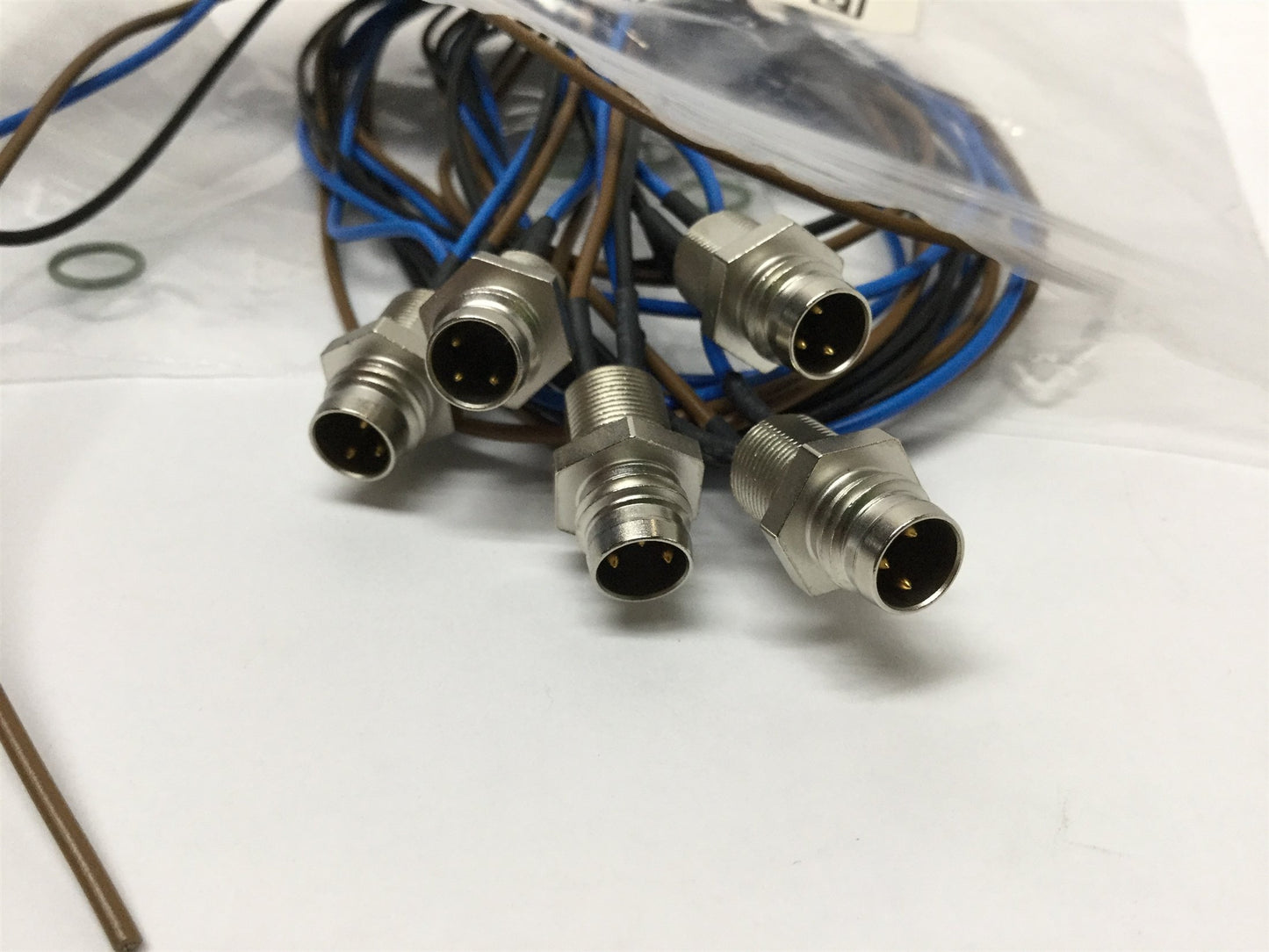 New Lot of 5 Lumberg RSMF 3/0,5M 11672 Panel Mount Connector, M8 Male, 3-Pole, 0.5m