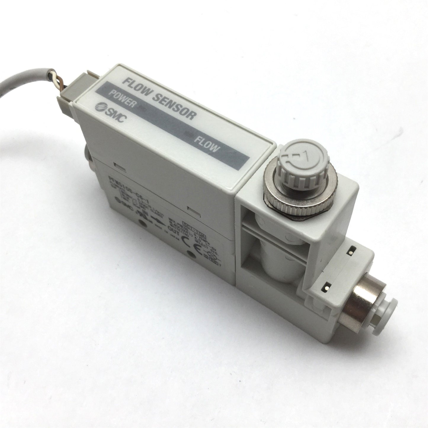Used SMC PFM510S-C6-1 Digital Flow Switch, Range: 0.2-10 l/min, 6mm Tube, 0.75MPa