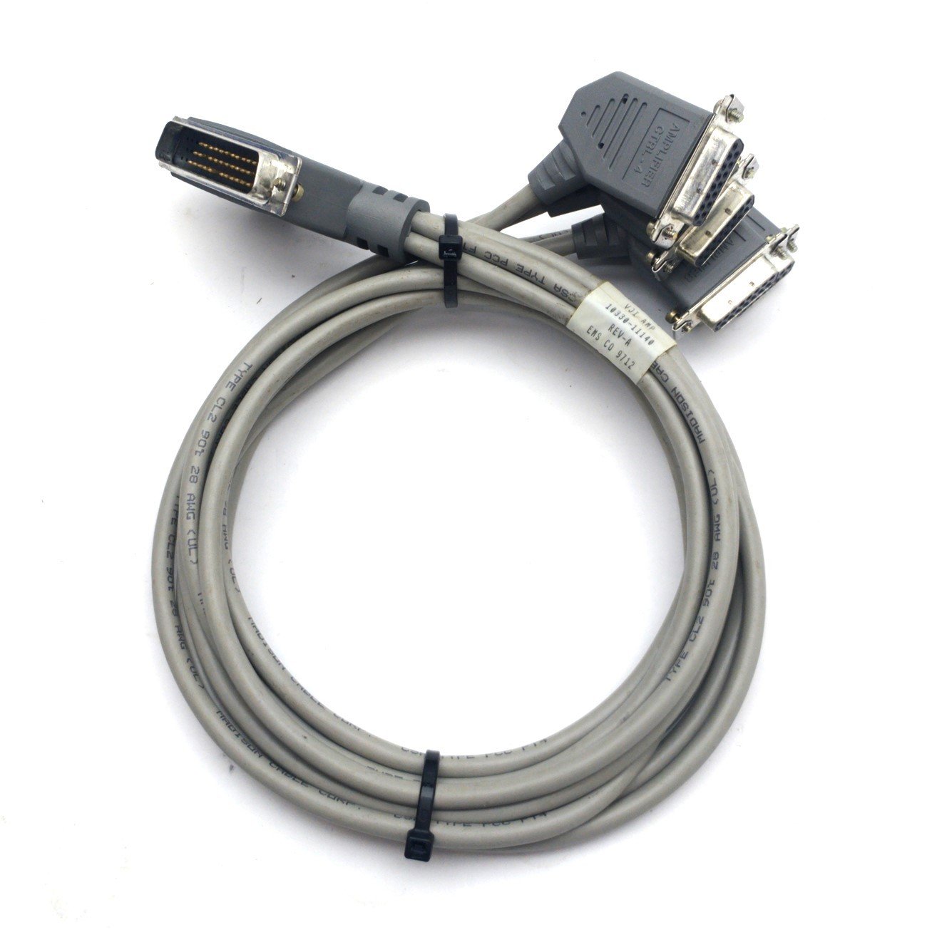 Used Adept 10330-11140 Rev. A Robot Cable Assembly, DB50 to 4x DB15, 36 Inches Long