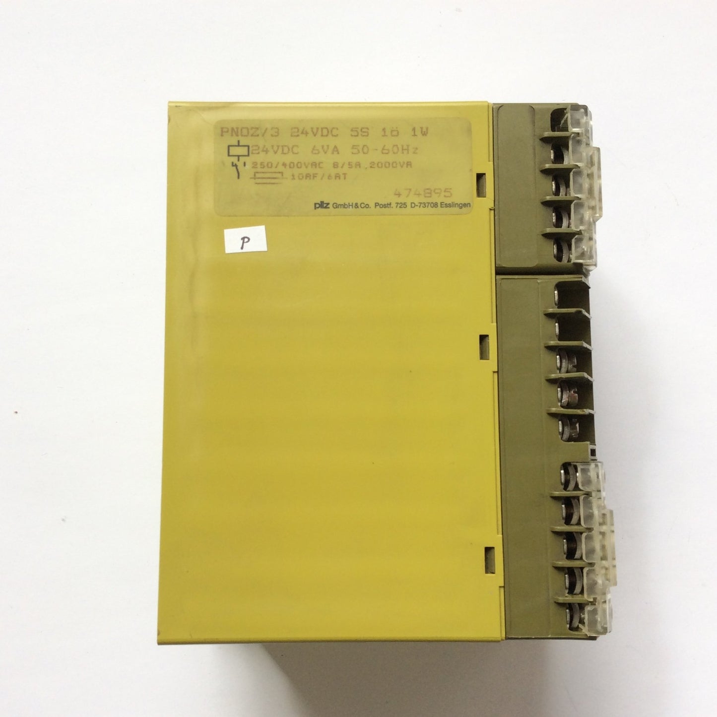 Used Pilz PNOZ/3 Emergency Stop Safety Relay 24-240VAC, 24VDC *Missing DIN Mount*