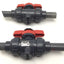 Used Lot of 2 Asahi AV Valve 15-1/2 PVC Ball Valves Duo-Bloc 21 EPDM Seals 230PSI Max