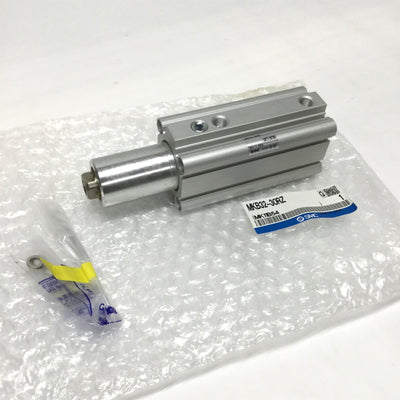 New SMC MKB32-30RZ Rotary Clamp Cylinder 32mm Bore, 30mm Stroke, Rc 1/8, Clockwise