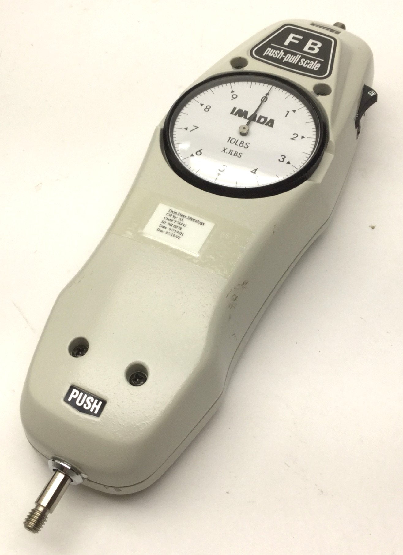Used Imada FB-10 Push/Pull Scale Force Gauge, 10LBS x 0.1LBS, w/ Accessories and Case