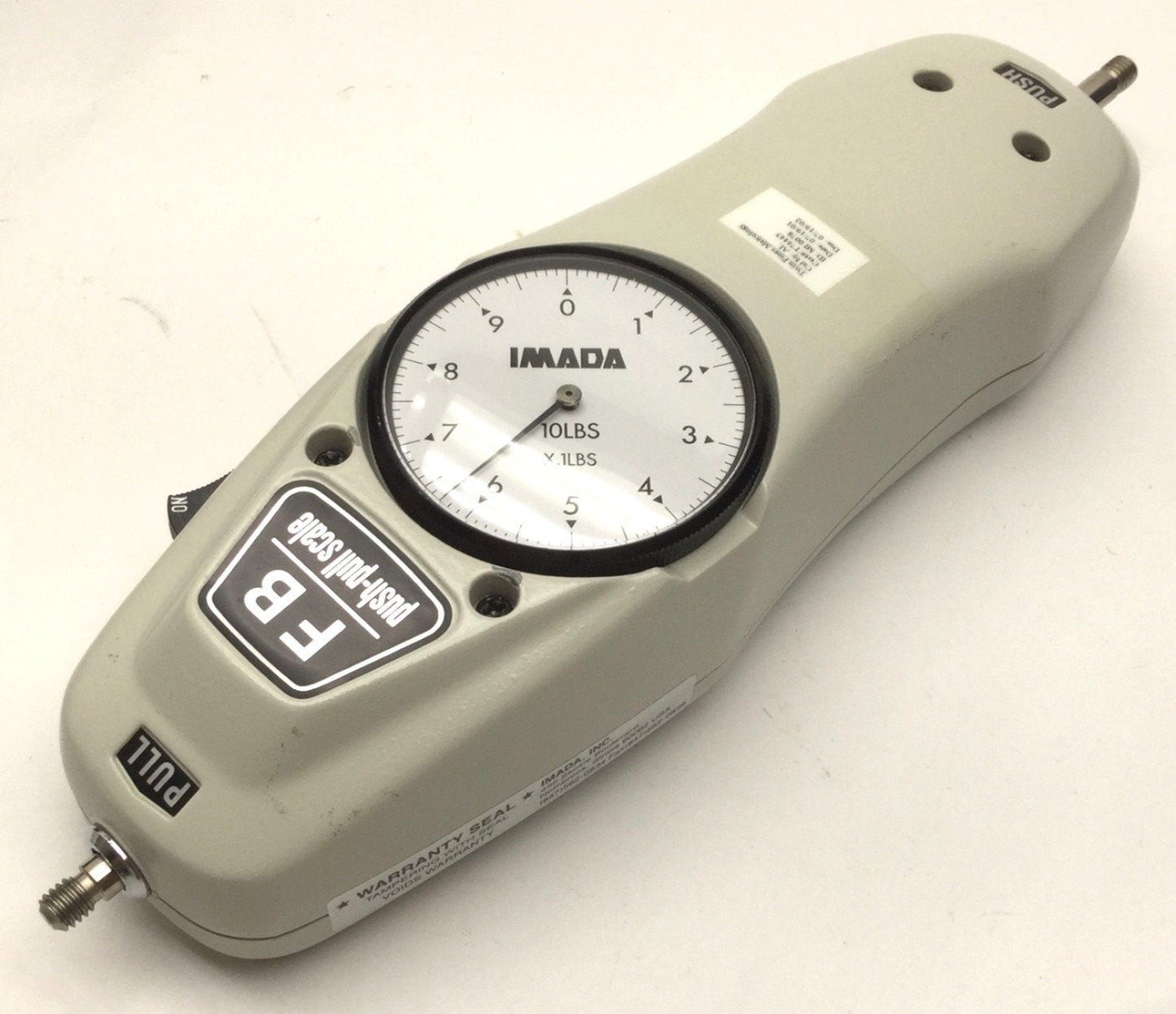 Used Imada FB-10 Push/Pull Scale Force Gauge, 10LBS x 0.1LBS, w/ Accessories and Case