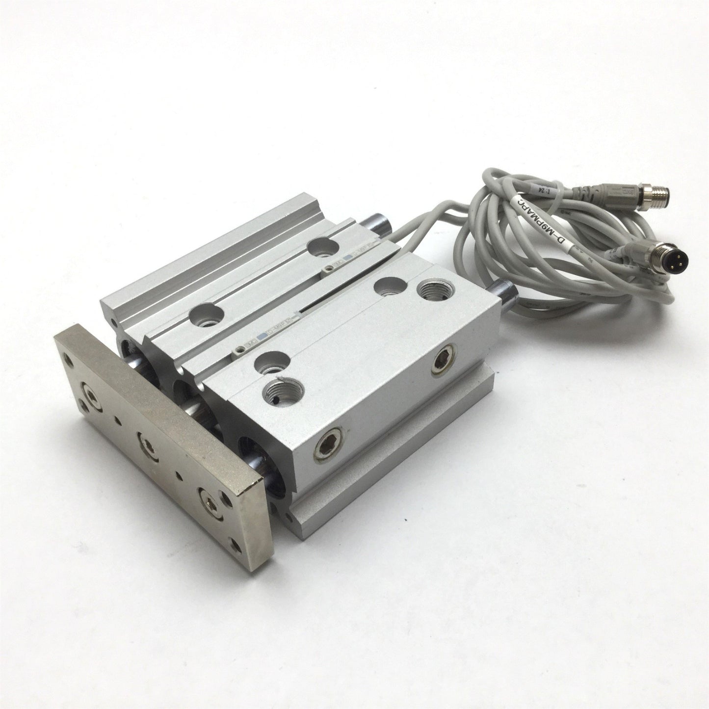 Used SMC MGPA20-40Z Guide Cylinder, Bore: 20mm, Stroke: 40mm, With 2x D-M9P Sensors