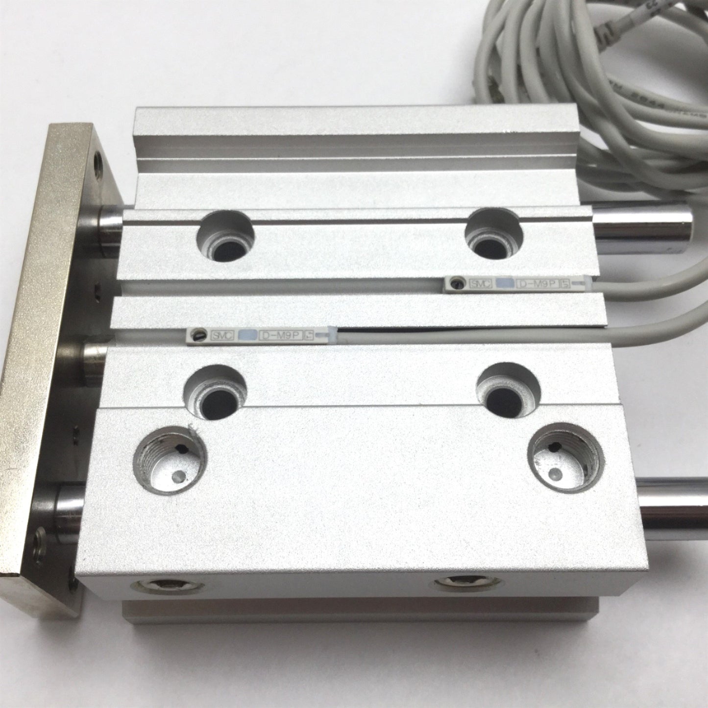 Used SMC MGPA20-40Z Guide Cylinder, Bore: 20mm, Stroke: 40mm, With 2x D-M9P Sensors