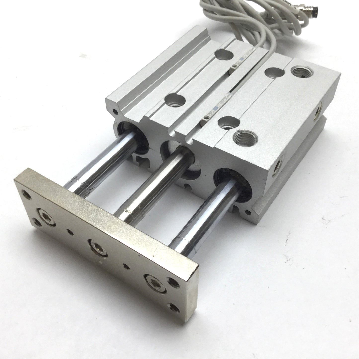 Used SMC MGPA20-40Z Guide Cylinder, Bore: 20mm, Stroke: 40mm, With 2x D-M9P Sensors