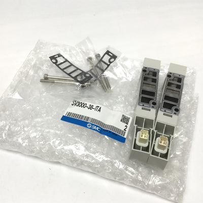 New Lot of 2 SMC SV3000-38-1TA Supply Pressure Manifold Block Spacer 1/4NPT SS5V3