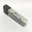 Used SMC VQ4100R-51 Solenoid Control Valve, 5-Port, 2-Position, Base Mount, 24VDC