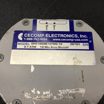 Used Cecomp DPG1000B7ATMG-10 Pressure Gauge, 1/4" NPT, Range: 0-1000psi