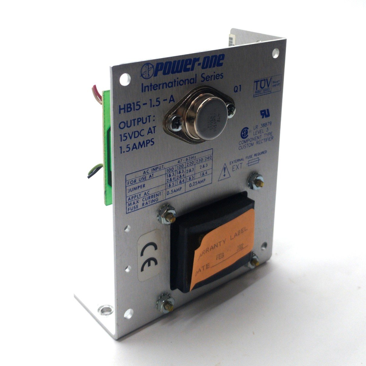 Used Power-One HB15-1.5-A Power Supply Output: 15VDC 1.5A 15VDC 3A Input: 100-240VAC