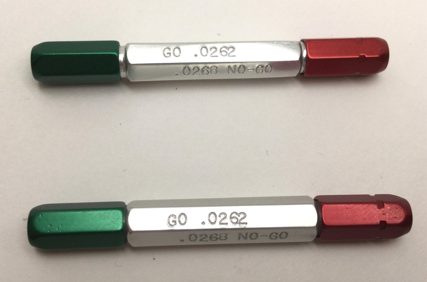 Used Lot of 2 Meyer Gage 0.0262 & 0.0268 GO/NO-GO Pin Plug Gages