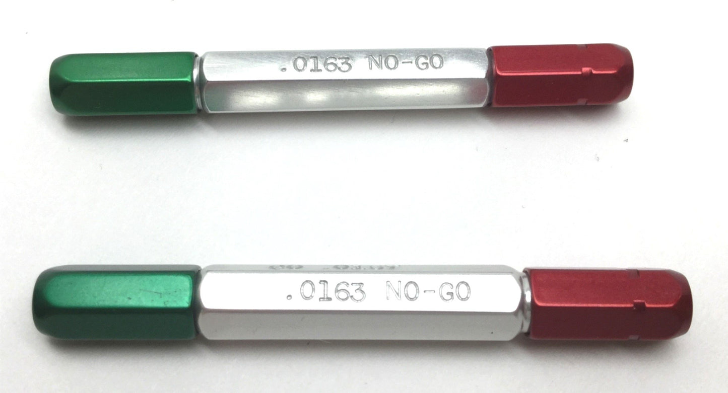 Used Lot of 2 Meyer Gage 0.0157 & 0.0163 GO/NO-GO Pin Plug Gages