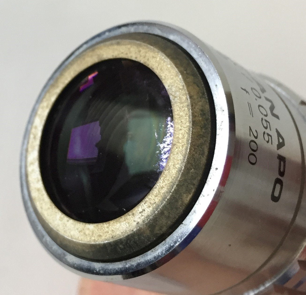 Used USM M Plan APO 2X/0.055 Camera Objective Lens, f: 200mm, Mag: 2x, M26x36