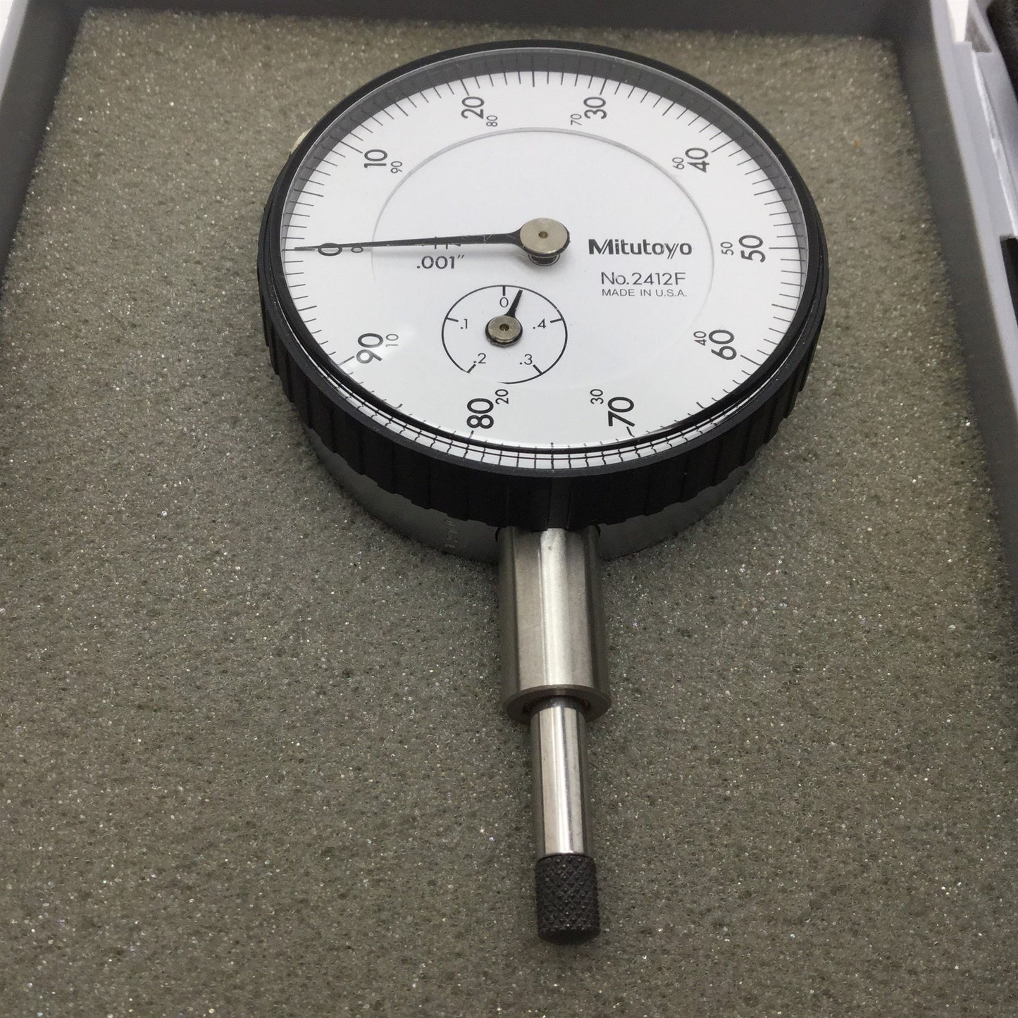 Used Mitutoyo 2412F Indicator, Range: 0 to .5", Graduation: 0.001", w/Case