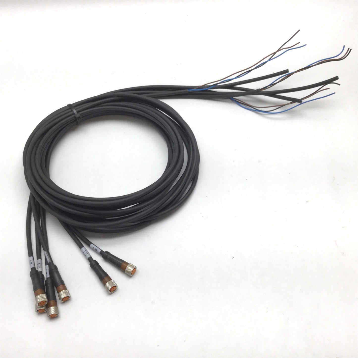 Used Lot of 6 Cables, Length: 2 Meters, 3-Pin Female to Flying Leads