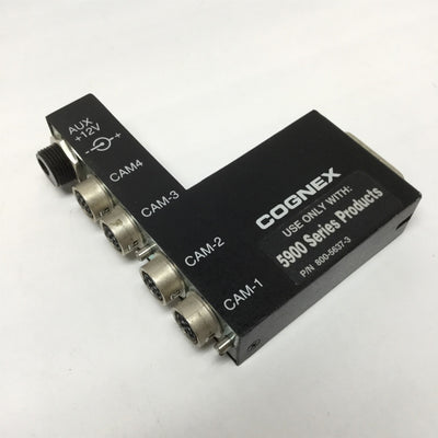 Used Cognex 800-5637-3 Multi-Camera Breakout Box 4-Way, 5900 Series, DB-26M / HR12