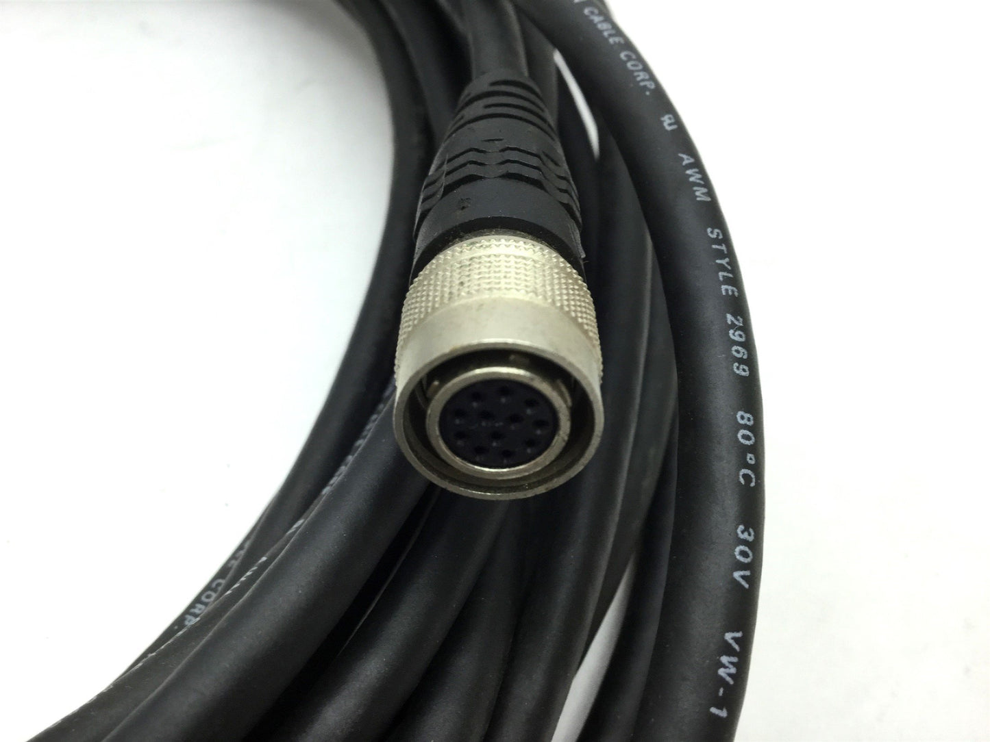 Used Camera Cable 12-Pin Hirose Round QD Male to Female 50' Long for Sony XC-Series