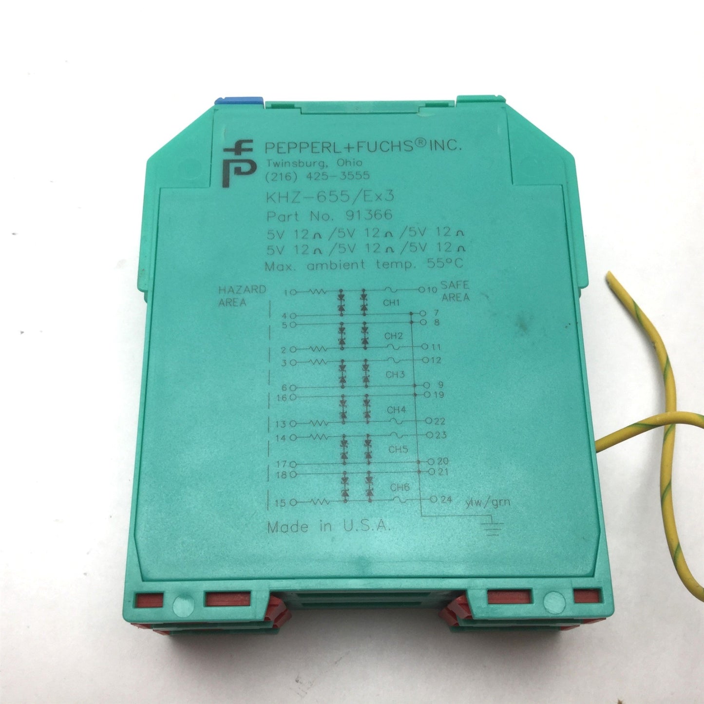 Used Pepperl & Fuchs KHZ-655/Ex3 91366 Intrinsic Safety Barrier Module, 5V 12 Ohms