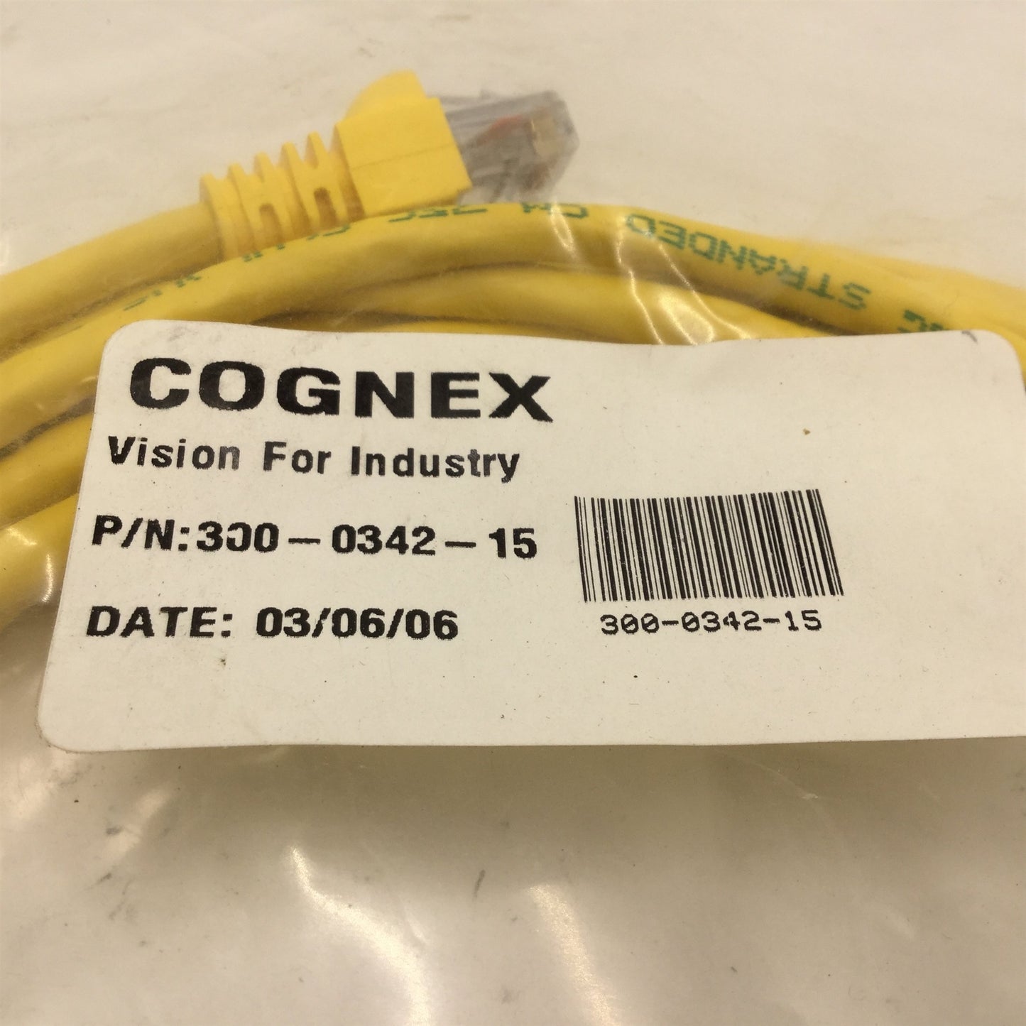 New in Package Cognex 300-0342-15 Ethernet Cable, for Machine Vision Systems