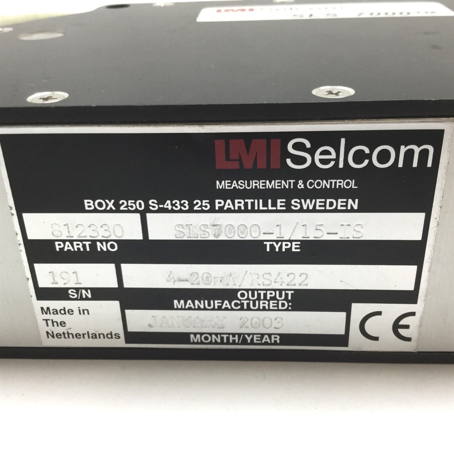 Used LMI SLS7000 Laser Triangulation Sensor System Wavelength 675nm, Range 1mm