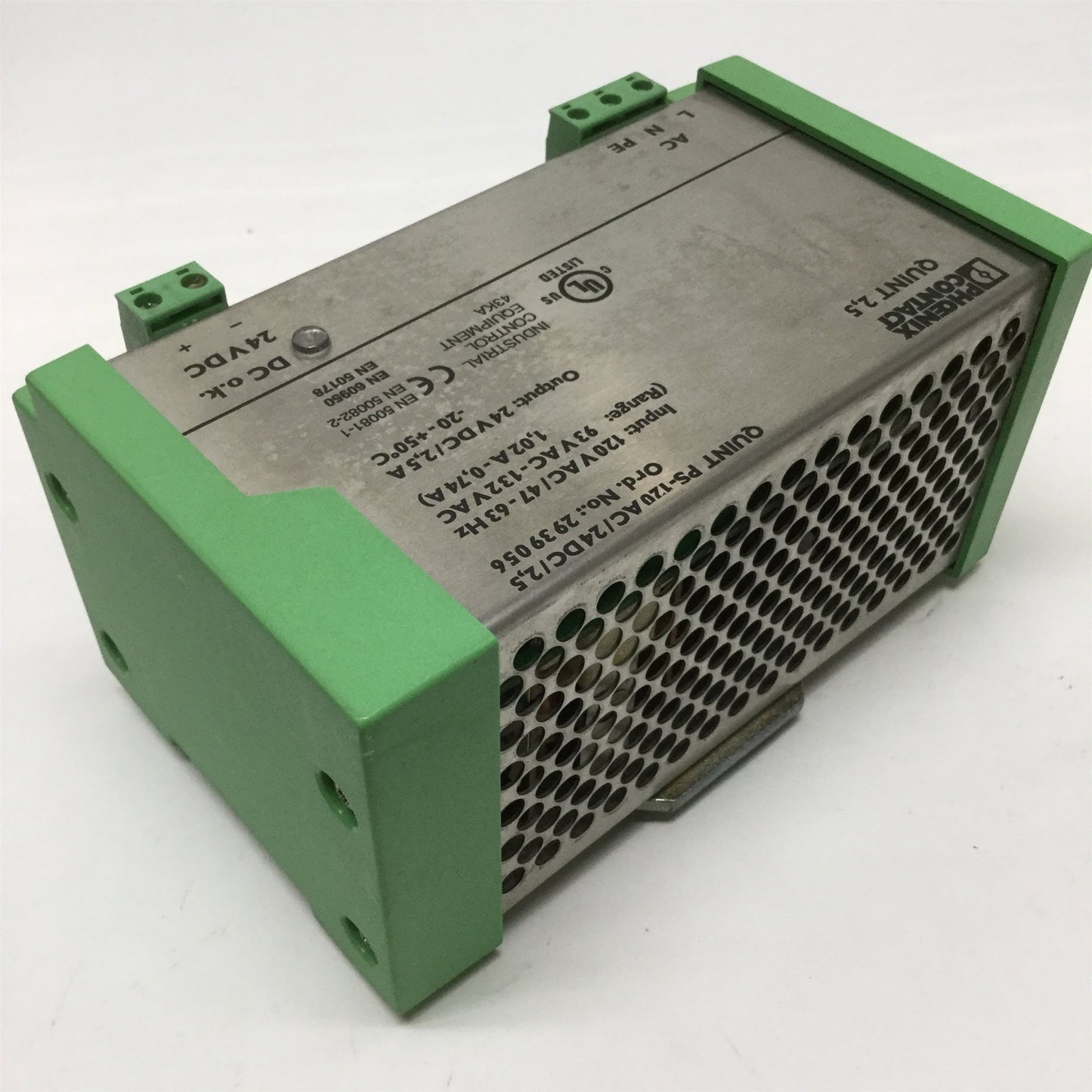 Used Phoenix Contact QUINT-PS-120AC/24DC/2,5 Power Supply 120VAC IN, 24VDC 2.5A OUT