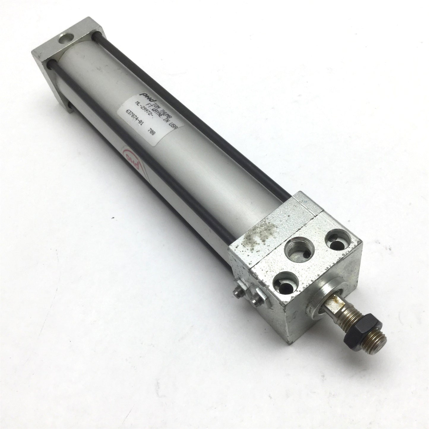 Used PHD ML-29972 Pneumatic Cylinder, Stroke: 5.5", Bore: ~1.25", Ports: 1/8" NPT