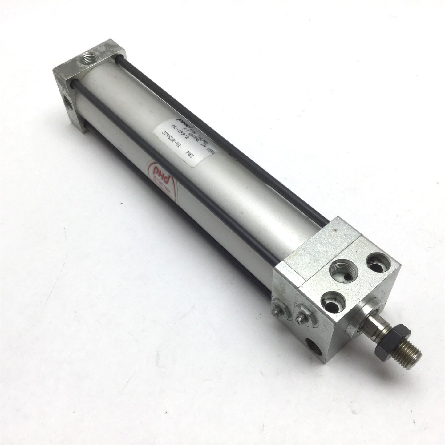 Used PHD ML-29972 Pneumatic Cylinder, Bore: ~1.25", Stroke: 5.5", Ports: 1/8" NPT