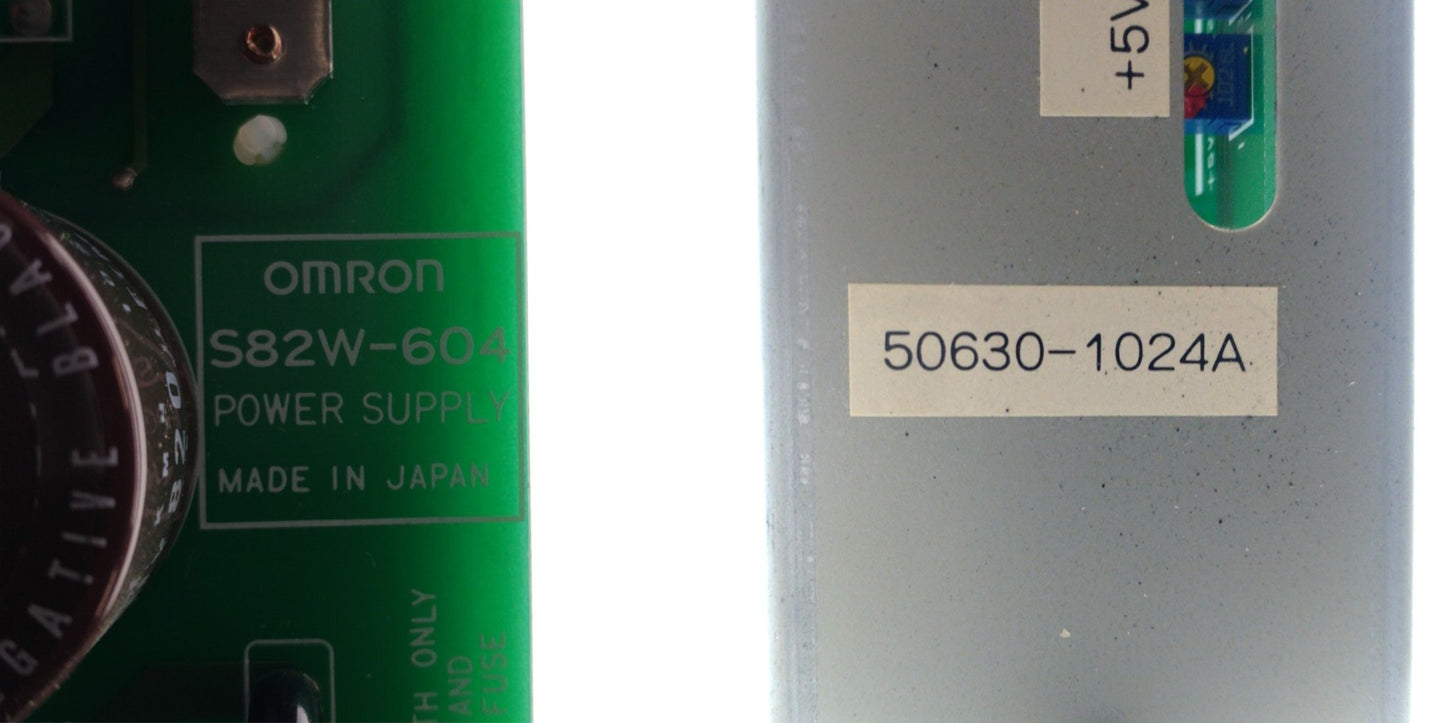 Used Omron S82W-604 Power Supply, Out: 5VDC 12VDC -12VDC In: 160-265VAC 50/60Hz
