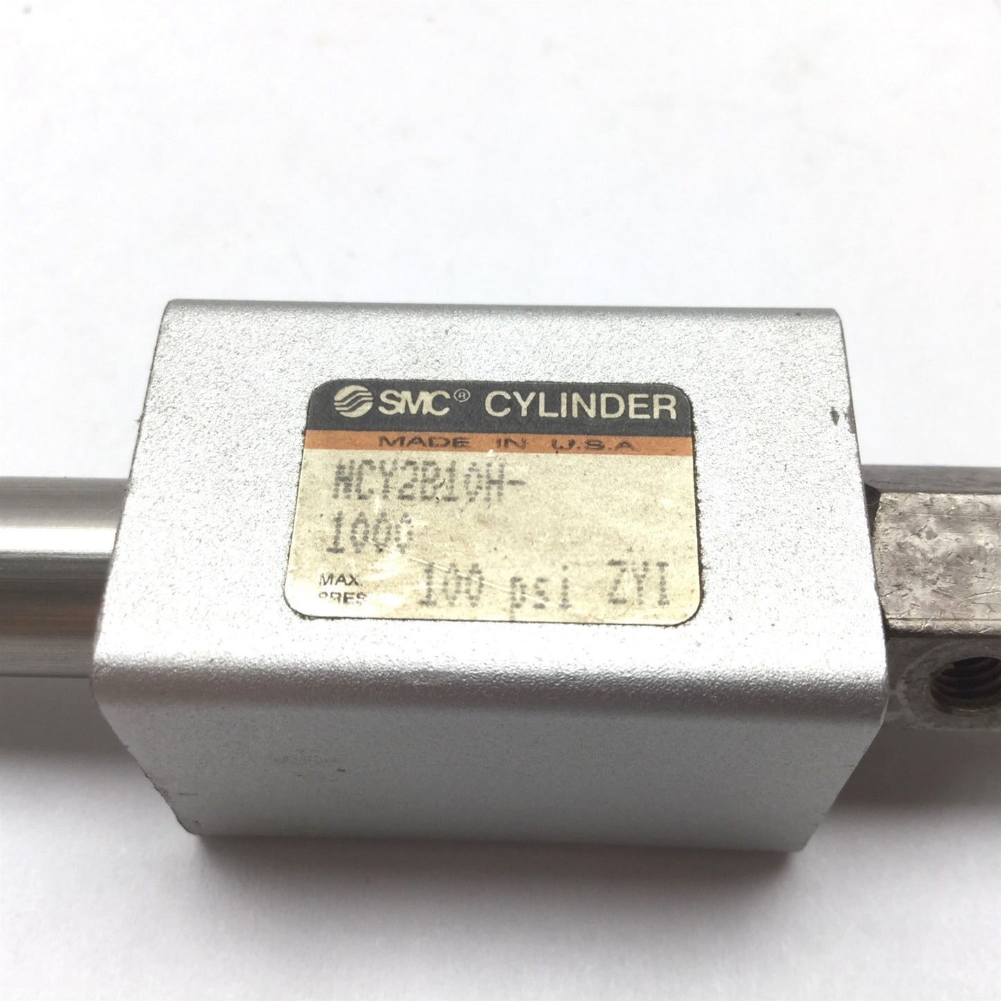 Used SMC NCY2B10H-1000 Rodless Cylinder, Bore: 3/8", Stroke: 10", Pressure: 100psi