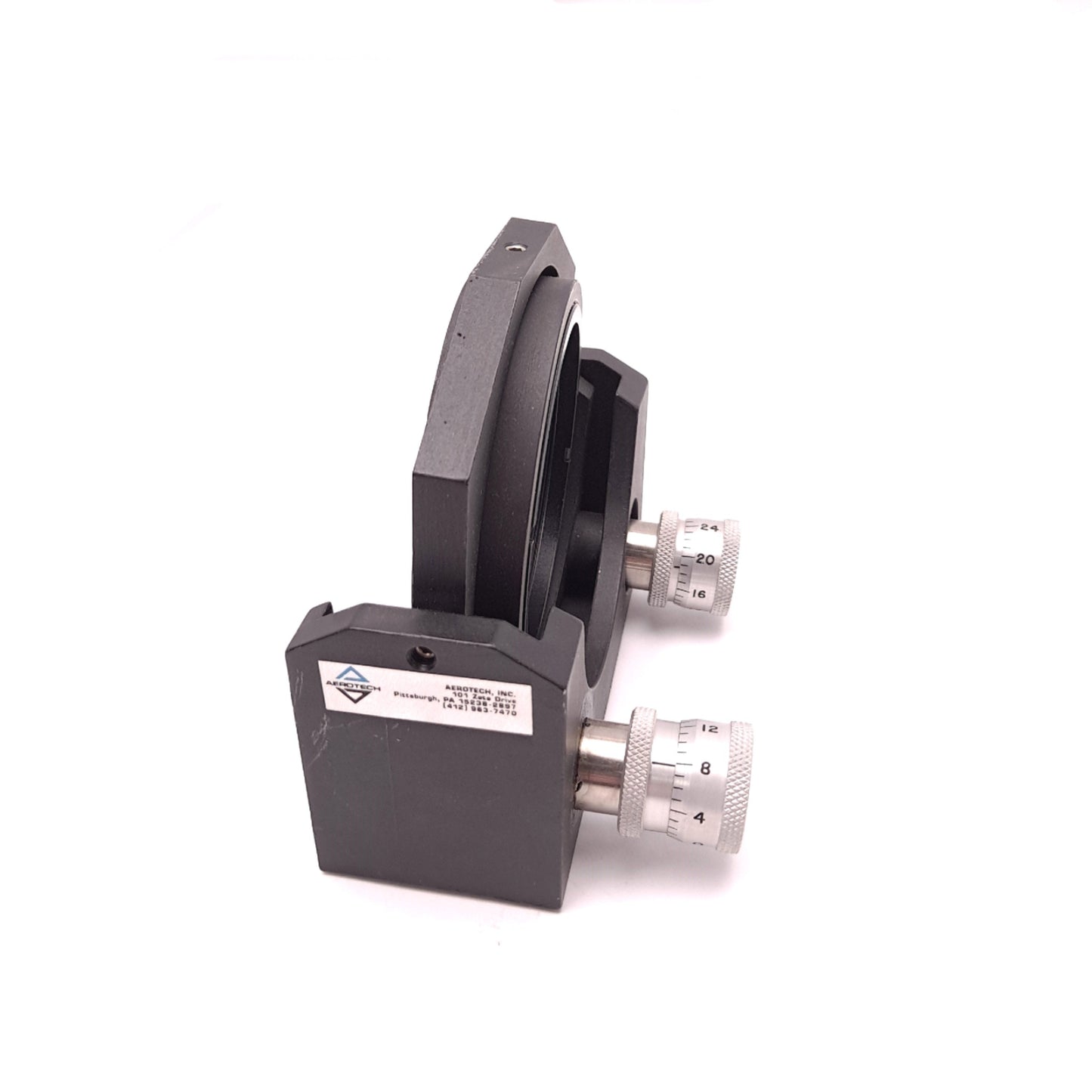 Used Aerotech AOM110-3 Optical Mount, Diameter: 76.2mm, Res: 0.53 µrad, Range: ±6°