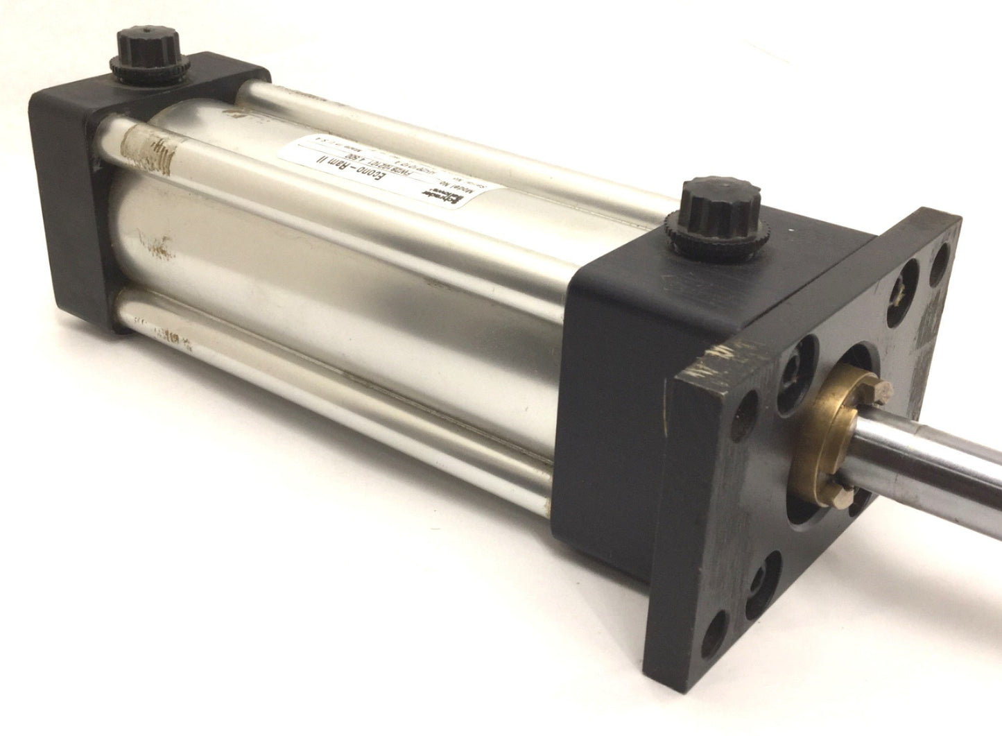 Used Schrader Bellows Econo Ram II FW2B102101 4.5 Air Cylinder, NEMA 23, W/Plate