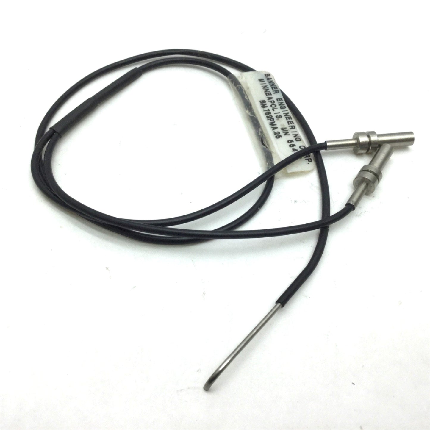Used Banner BM.752PMA.25 Bifurcated Fiber Optic Cable Right Angle Probe, In: 4.6mm