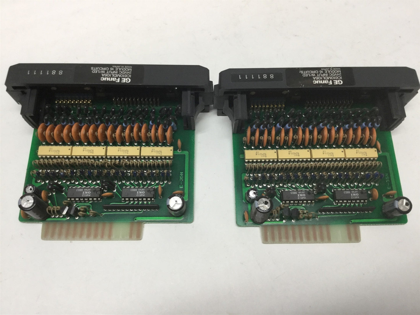 Used Lot of 2 GE Fanuc IC610MDL106A Series One PLC Input Modules 16-Point 24VDC w/LED