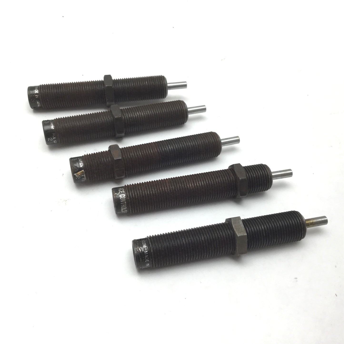 Used Lot of 5 Ace Controls FA-0610M Shock Absorber, Stroke: 10mm, Barrel: M12x1.0