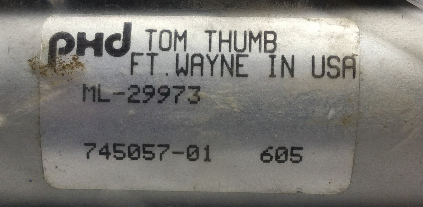 NEW PHD ML-29973 Pneumatic Cylinder, 5.5" Stroke, 1/8" NPT, 3/8" Shaft